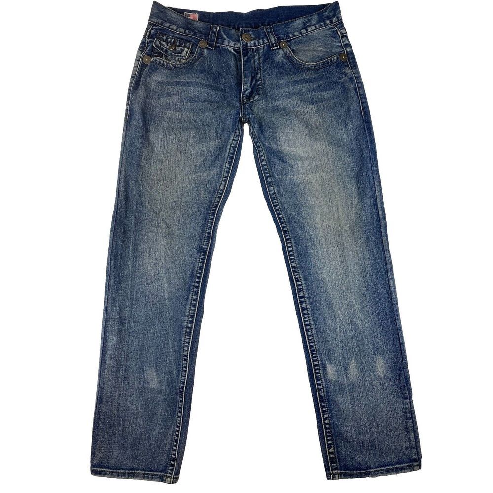 True Religion Jeans Men's Low Rise Medium Wash Size‎ 38 (38x35 Measured)